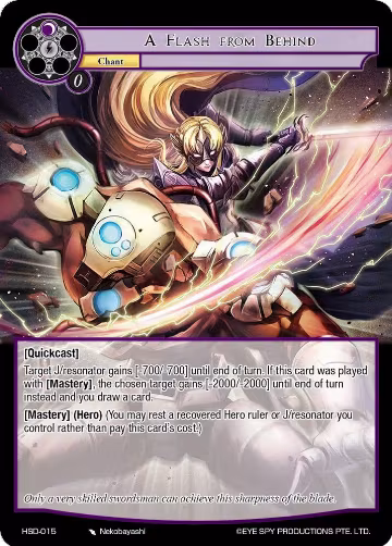 A Flash from Behind (HSD-015), Hero Cluster Starter Decks — Force of Will card price