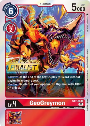 GeoGreymon (2022 Championship Offline Regional) [Online Finalist] (ST7-06 U) — card price