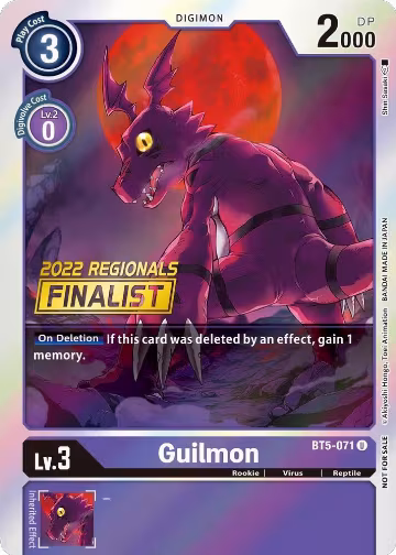Guilmon (2022 Championship Offline Regional) [Online Finalist] (BT5-071 U), Battle of Omni — Digimon card price