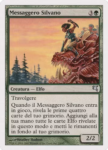 Sylvan Messenger (Italian) - "Messager sylvestre" (B14), Magic Encyclopedia 2005 (Salvat/Hachette) — Magic card price