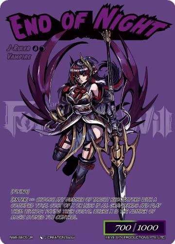 Night of the Legendary Vampire // End of Night (Secret) (NWE-SEC5 JR), A New World Emerges — Force of Will card price