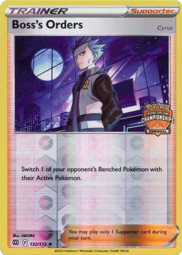 Boss's Orders [Cyrus] - 132/172 (Regional Championships) (132/172), League & Championship Cards — Pokémon card price