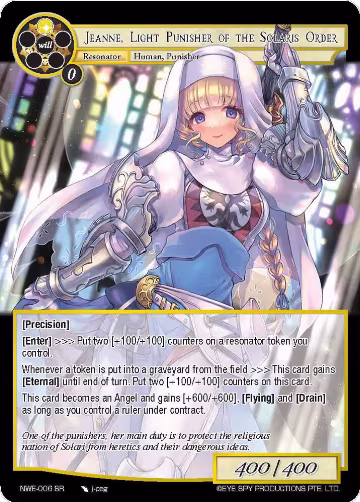 Jeanne, Light Punisher of the Solaris Order (NWE-006 SR), A New World Emerges — Force of Will card price