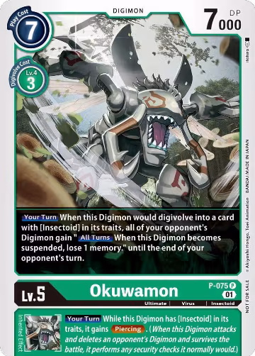 Okuwamon (P-075 P), Digimon Promotion Cards — Digimon card price