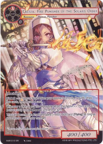 Cecilia, Fire Punisher of the Solaris Order (Full Art) (NWE-012 SR), A New World Emerges — Force of Will card price