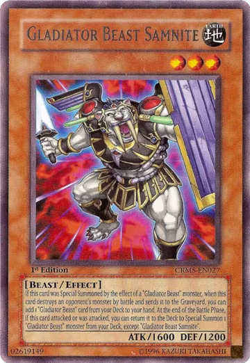 Gladiator Beast Samnite (CRMS-EN027), Crimson Crisis — Yu-Gi-Oh! card price