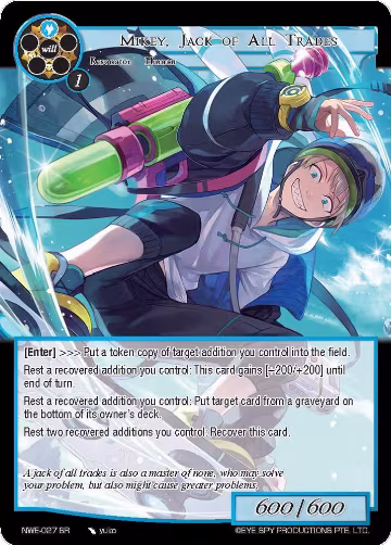 Mikey, Jack of All Trades (NWE-027 SR), A New World Emerges — Force of Will card price