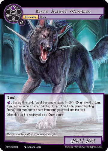 Beros, Alpha's Watchdog (NWE-050 R), A New World Emerges — Force of Will card price