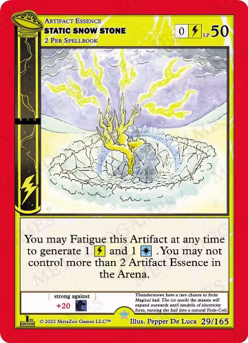 Static Snow Stone (029/165), First Edition — MetaZoo card price