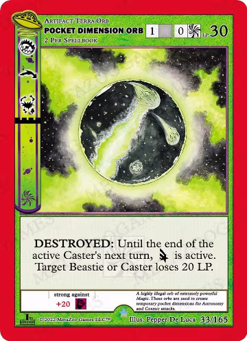 Pocket Dimension Orb (033/165), First Edition — MetaZoo card price