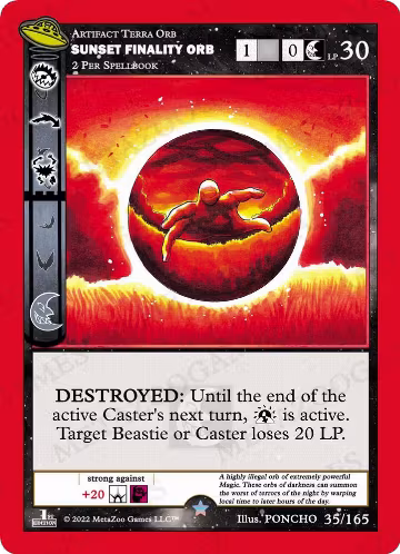 Sunset Finality Orb (035/165), First Edition — MetaZoo card price