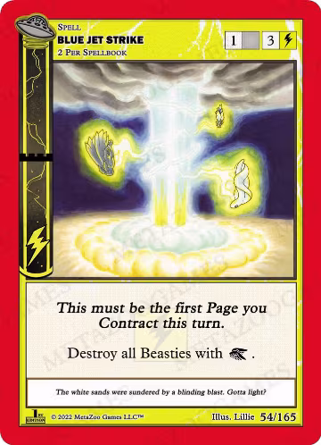 Blue Jet Strike (054/165), First Edition — MetaZoo card price