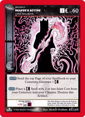 Reaper's Scythe (085/165), First Edition — MetaZoo card price