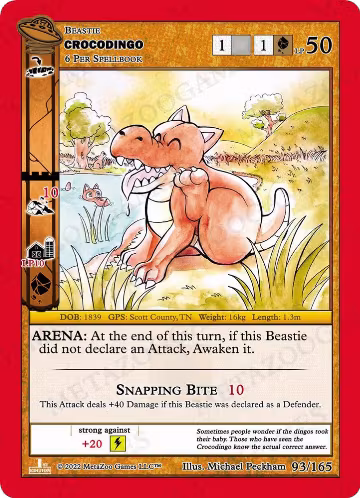Crocodingo (093/165), First Edition — MetaZoo card price