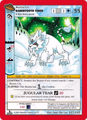 Sabertooth Tiger (107/165), First Edition — MetaZoo card price