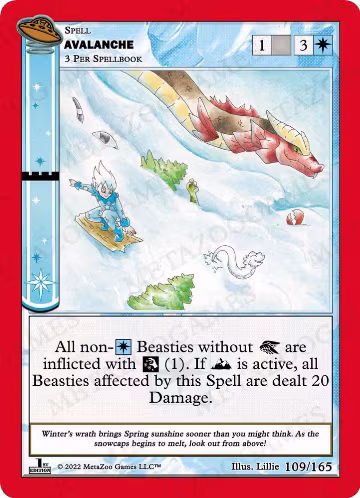 Avalanche (109/165), First Edition — MetaZoo card price