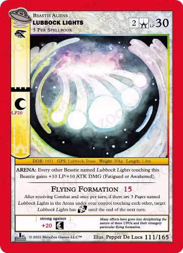 Lubbock Lights (111/165), First Edition — MetaZoo card price