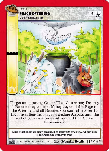 Peace Offering (115/165), First Edition — MetaZoo card price