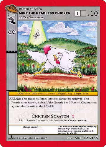 Mike the Headless Chicken (121/165), First Edition — MetaZoo card price