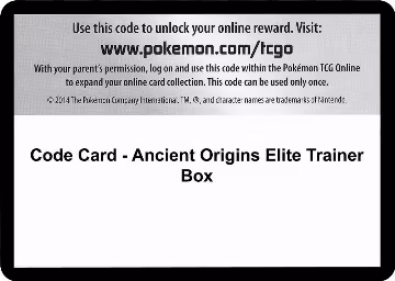 Code Card - Ancient Origins Elite Trainer Box, XY - Ancient Origins — Pokémon card price