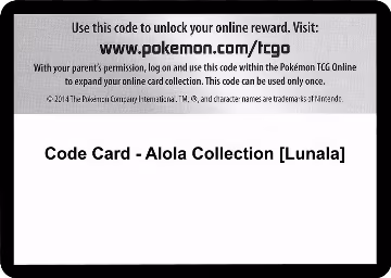 Code Card - Alola Collection [Lunala], XY - Evolutions — Pokémon card price
