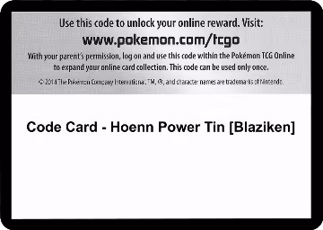 Code Card - Hoenn Power Tin [Blaziken], XY - Roaring Skies — Pokémon card price