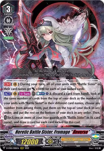 Heretic Battle Sister, Fromage "Reverse" (D-VS05/008EN), D-VS05: V Clan Collection Vol.5 — Vanguard card price