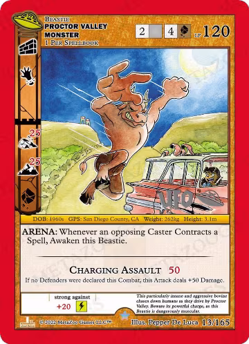 Proctor Valley Monster (013/165), First Edition Spoiler Pack — MetaZoo card price
