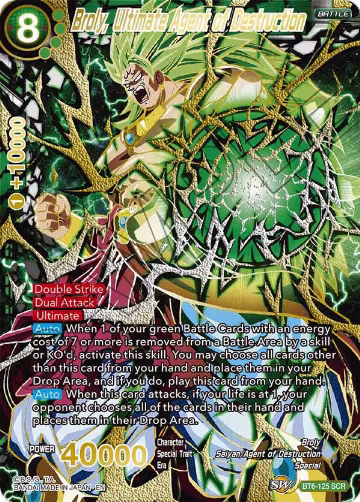 Broly, Ultimate Agent of Destruction (SCR) (BT6-125) — card price