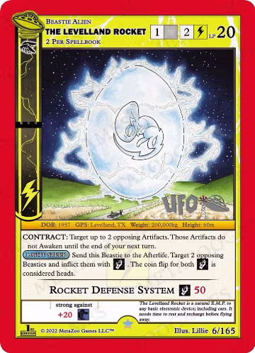 The Levelland Rocket (006/165), First Edition Spoiler Pack — MetaZoo card price