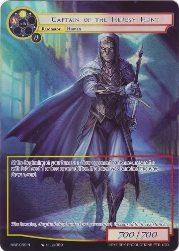 Captain of the Heresy Hunt (Full Art) (NWE-059 N), A New World Emerges — Force of Will card price