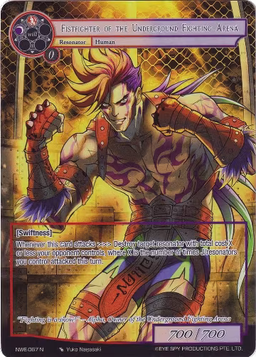 Fistfighter of the Underground Fighting Arena (Full Art) (NWE-067 N), A New World Emerges — Force of Will card price