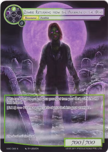 Zombie Returning from the Paramita of the Dead (Full Art) (NWE-086 N), A New World Emerges — Force of Will card price