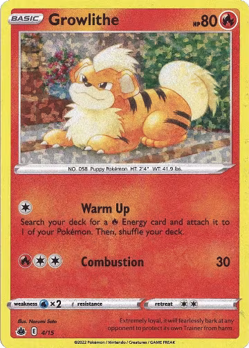 Growlithe - 4/15 (004/015) — card price