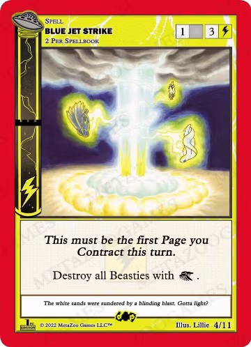 Blue Jet Strike (4/11), First Edition Tribal Theme Decks — MetaZoo card price