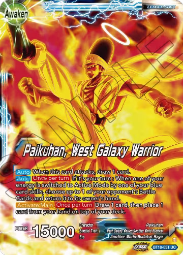 Paikuhan // Paikuhan, West Galaxy Warrior (BT18-031), Dawn of the Z-Legends — DB Super card price