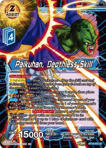 Paikuhan, Depthless Skill (BT18-032), Dawn of the Z-Legends — DB Super card price