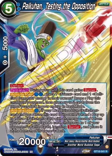 Paikuhan, Testing the Opposition (BT18-041), Dawn of the Z-Legends — DB Super card price
