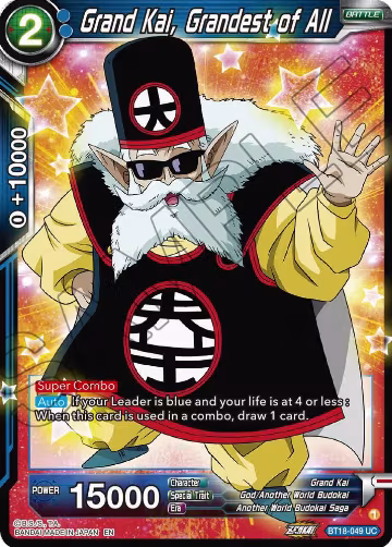 Grand Kai, Grandest of All (BT18-049), Dawn of the Z-Legends — DB Super card price