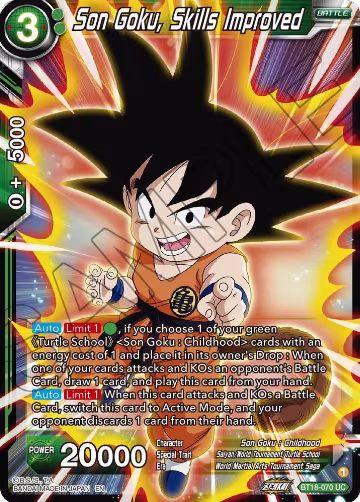 Son Goku, Skills Improved (BT18-070), Dawn of the Z-Legends — DB Super card price