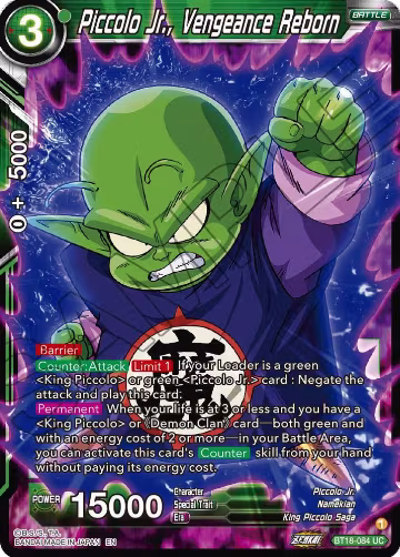 Piccolo Jr., Vengeance Reborn (BT18-084), Dawn of the Z-Legends — DB Super card price