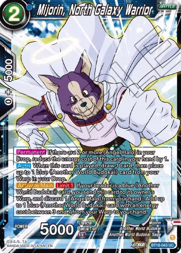 Mijorin, North Galaxy Warrior (BT18-043), Dawn of the Z-Legends — DB Super card price