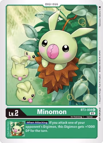 Minomon (Winner Pack X Record) (BT3-004 U), Release Special Booster 1.0 — Digimon card price