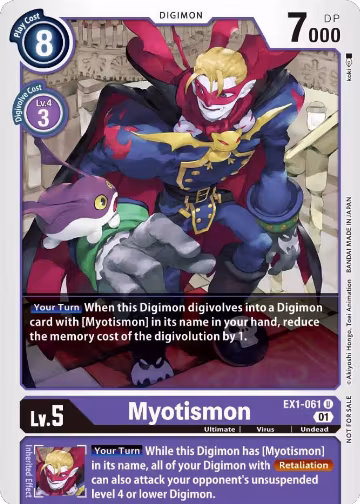 Myotismon (Winner Pack X Record) (EX1-061 U), Classic Collection — Digimon card price