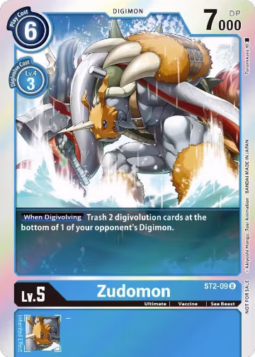 Zudomon (Official Tournament Pack Vol. 6) (ST2-09 U), Starter Deck 02: Cocytus Blue — Digimon card price