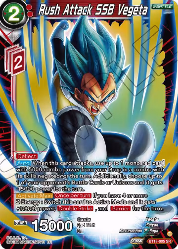 Rush Attack SSB Vegeta (BT18-005), Dawn of the Z-Legends — DB Super card price