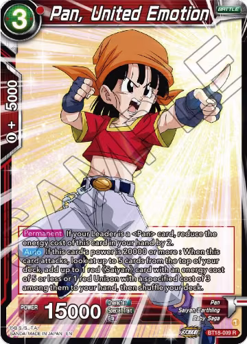 Pan, United Emotion (BT18-009), Dawn of the Z-Legends — DB Super card price