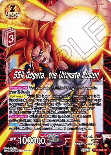 SS4 Gogeta, the Ultimate Fusion (BT18-003), Dawn of the Z-Legends — DB Super card price