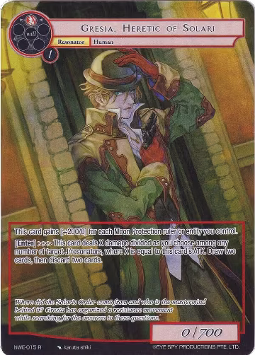 Gresia, Heretic of Solari (Full Art) (NWE-015 R), A New World Emerges — Force of Will card price