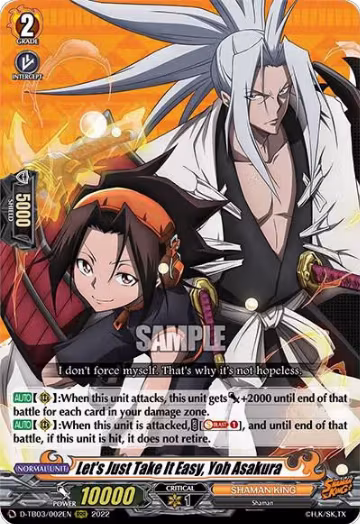 Let's Just Take It Easy, Yoh Asakura (D-TB03/002EN), D-TB03: Shaman King — Vanguard card price